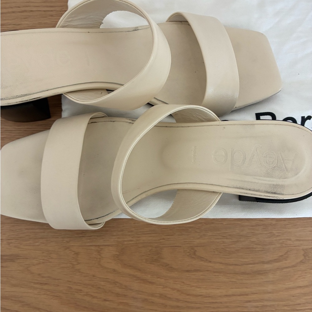 Aeyde Cream Leather Sandals EU 38, US 8. Made Italy. Like new - Picture 2 of 5
